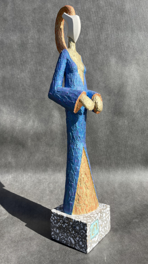 Laurent Messager - Aïcha (Ciment armé, polychromie patines, Pierre de taille, Socle béton/marbre)